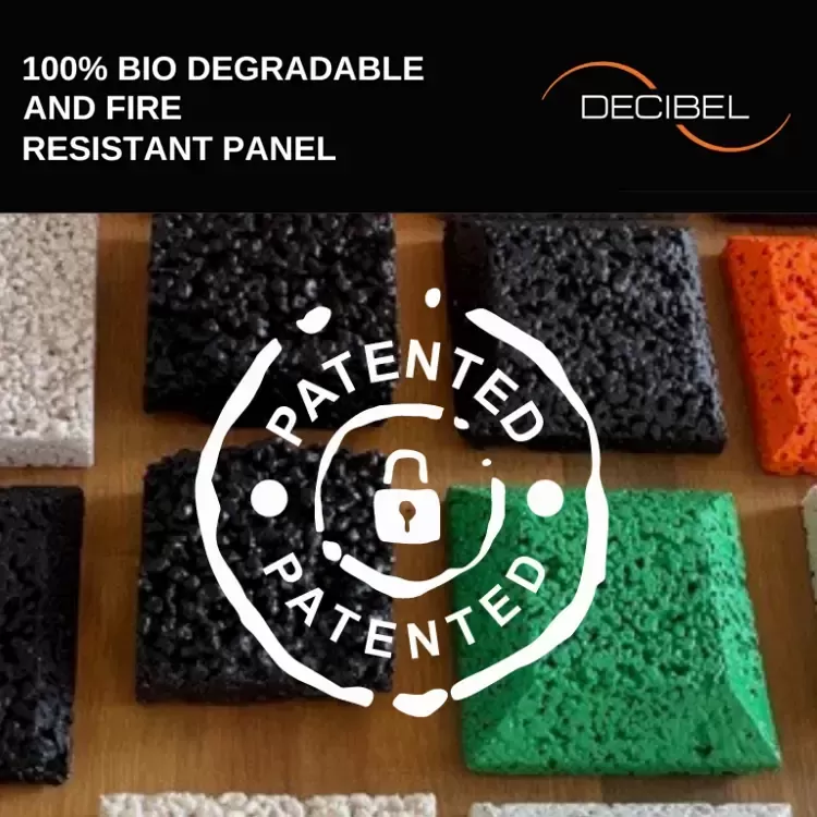 DECIBEL opatentowuje pierwszy na świecie w 100% niepalny, biodegradowalny materiał termiczny, dźwiękoszczelny i akustyczny.