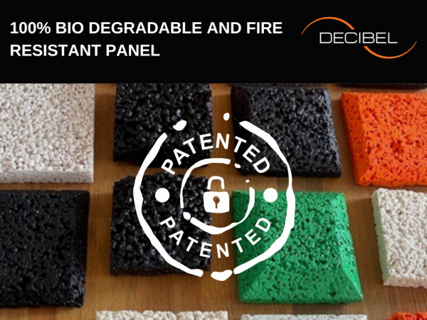 DECIBEL opatentowuje pierwszy na świecie w 100% niepalny, biodegradowalny materiał termiczny, dźwiękoszczelny i akustyczny.