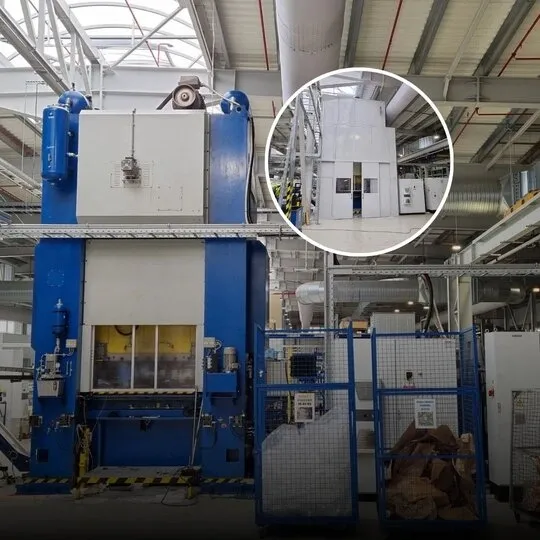 Przemysłowe wygłuszenie hałaśliwej prasy w Miba Steeltec
